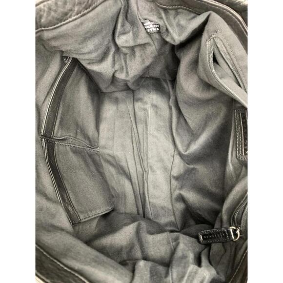 Levenger Black Large Leather Flap Messenger Commuter Bag P81 - Picture 10 of 15